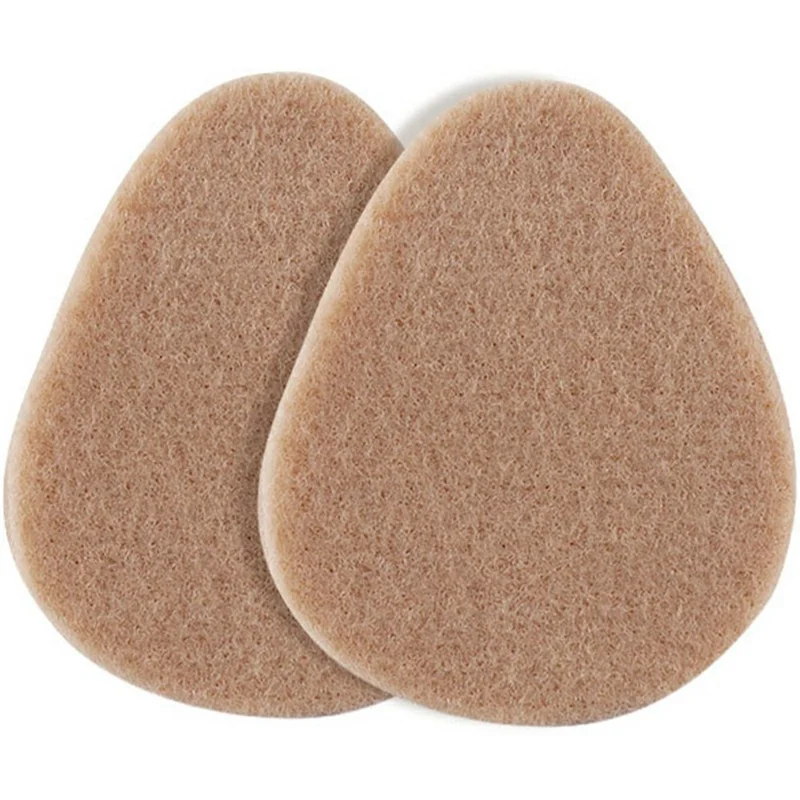 1 Pair Peach Shape Thickened Half Insoles High Heel Cushion Pads Wool Forefoot Inserts - Nude