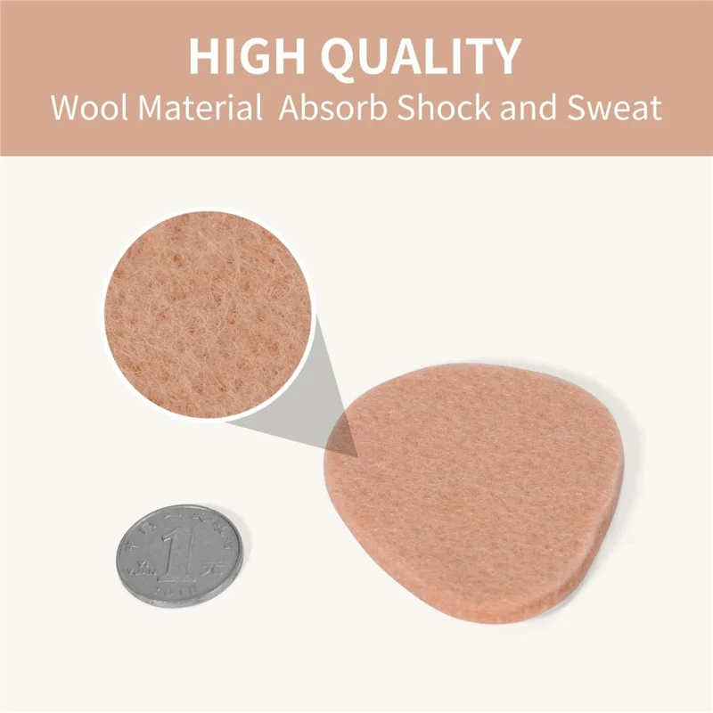 1 Pair Peach Shape Thickened Half Insoles High Heel Cushion Pads Wool Forefoot Inserts - Nude