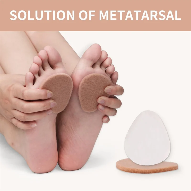 1 Pair Peach Shape Thickened Half Insoles High Heel Cushion Pads Wool Forefoot Inserts - Nude