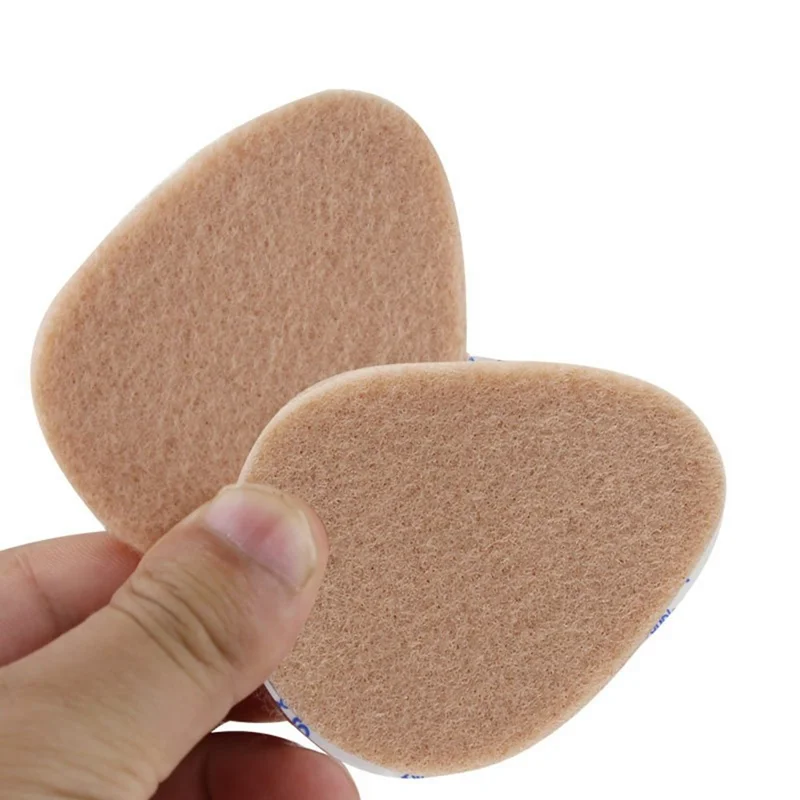 1 Pair Peach Shape Thickened Half Insoles High Heel Cushion Pads Wool Forefoot Inserts - Nude