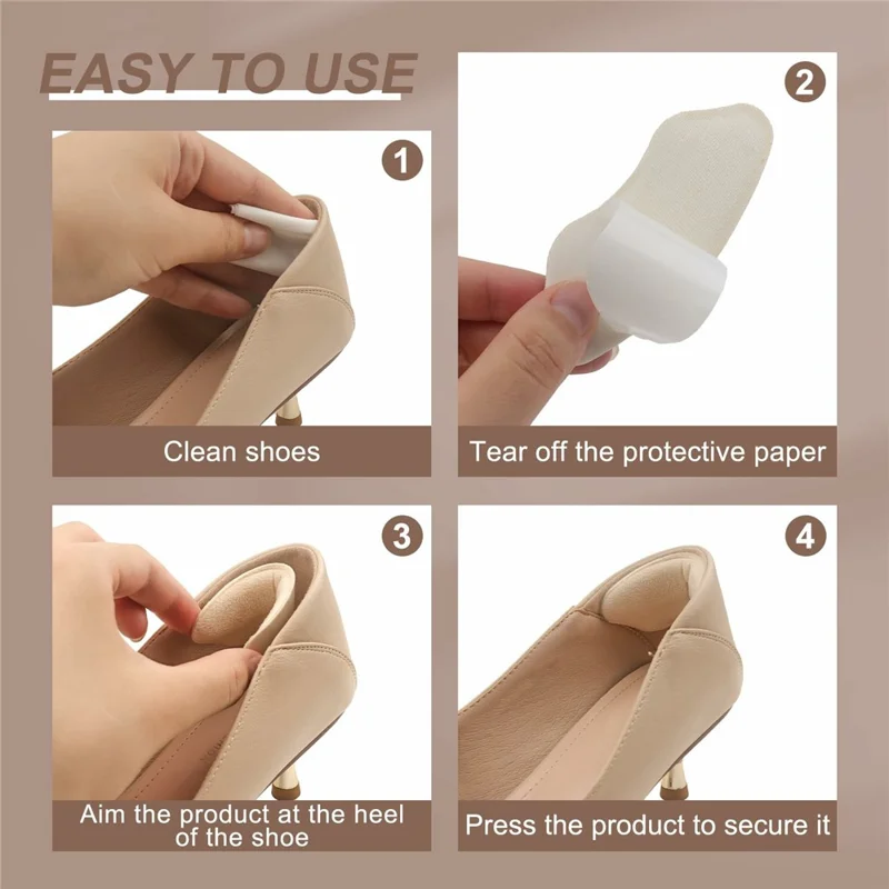 062 1 Pair Sponge Heel Pads Thickened Anti Wear Invisible Shoes Inside Heel Sticker - Apricot