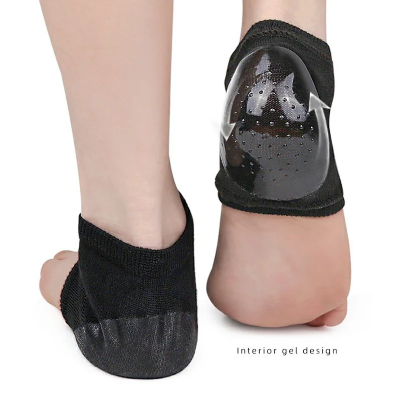008 1 Pair Gel Heel Socks Cracked Foot Repair Moisturizing Sleeves Half Toe Anti Crack Protector - Blue