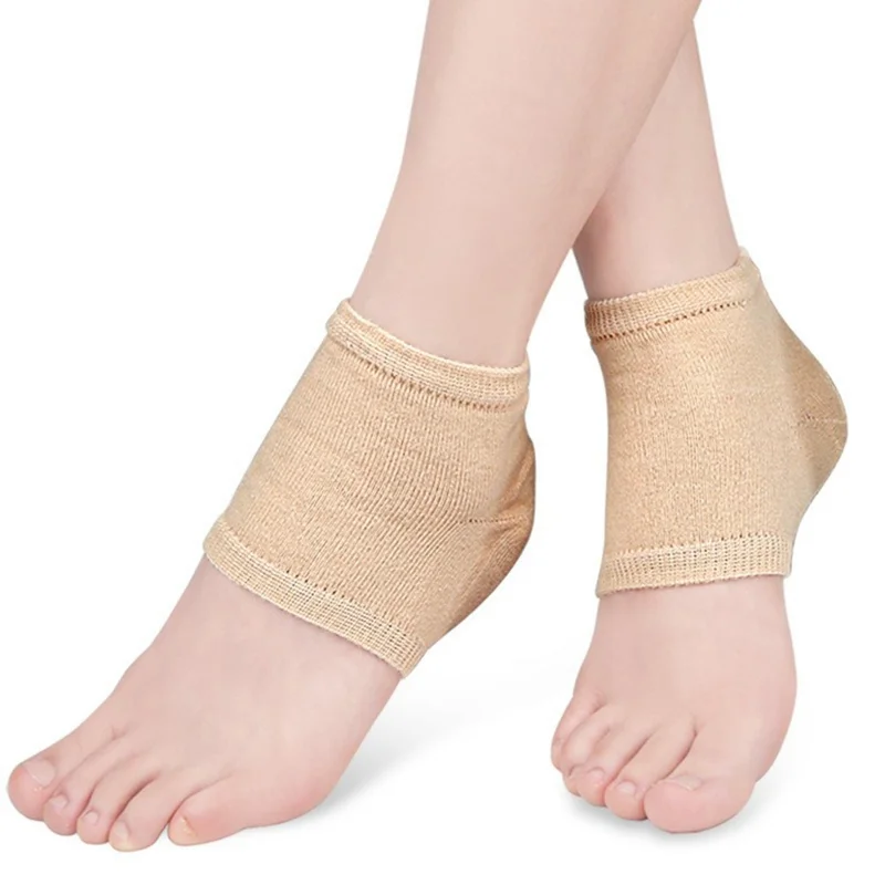 008 1 Pair Gel Heel Socks Cracked Foot Repair Moisturizing Sleeves Half Toe Anti Crack Protector - Nude