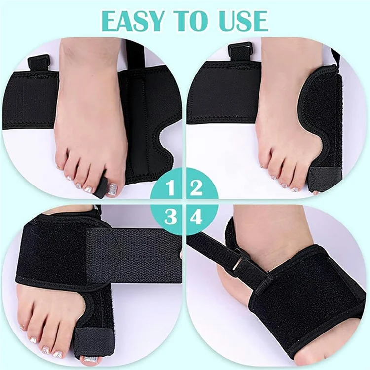 003 Bunion Korrektur Verstellbarer Zehentrenner Orthopädische Einlage Knochenkorrektur Daumen Verstellgerät Fußpflegewerkzeug - Schwarz / Rechts