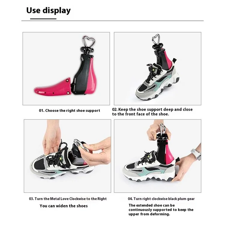 Allargascarpe Regolabile Taglia L Unisex per Uomini e Donne - Espansore di Scarpe Adattabile - Rosa