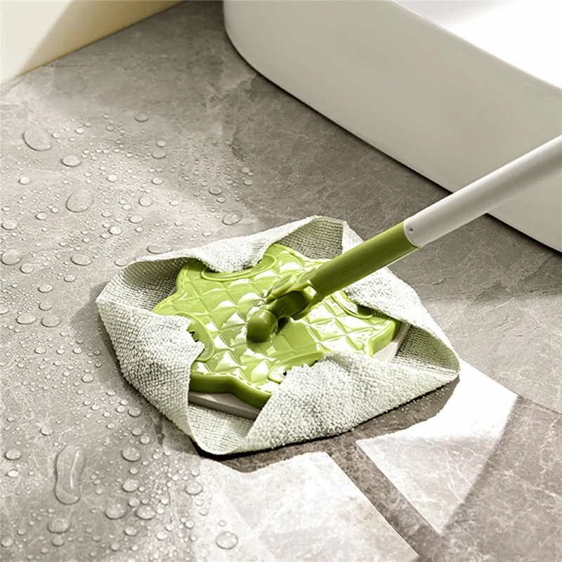 1 Section Pole Household Disposable Face Towel Mop Dust Removal Floor Cleaner - Green