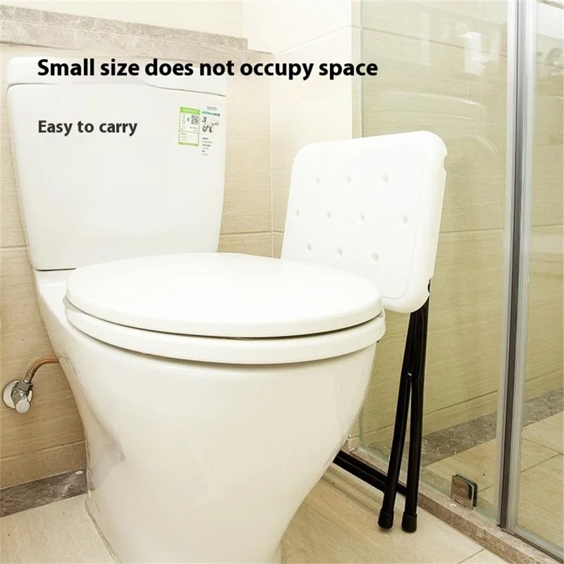 Taburete de ducha plegable de acero al carbono, impermeable y antideslizante, para personas mayores y niños
