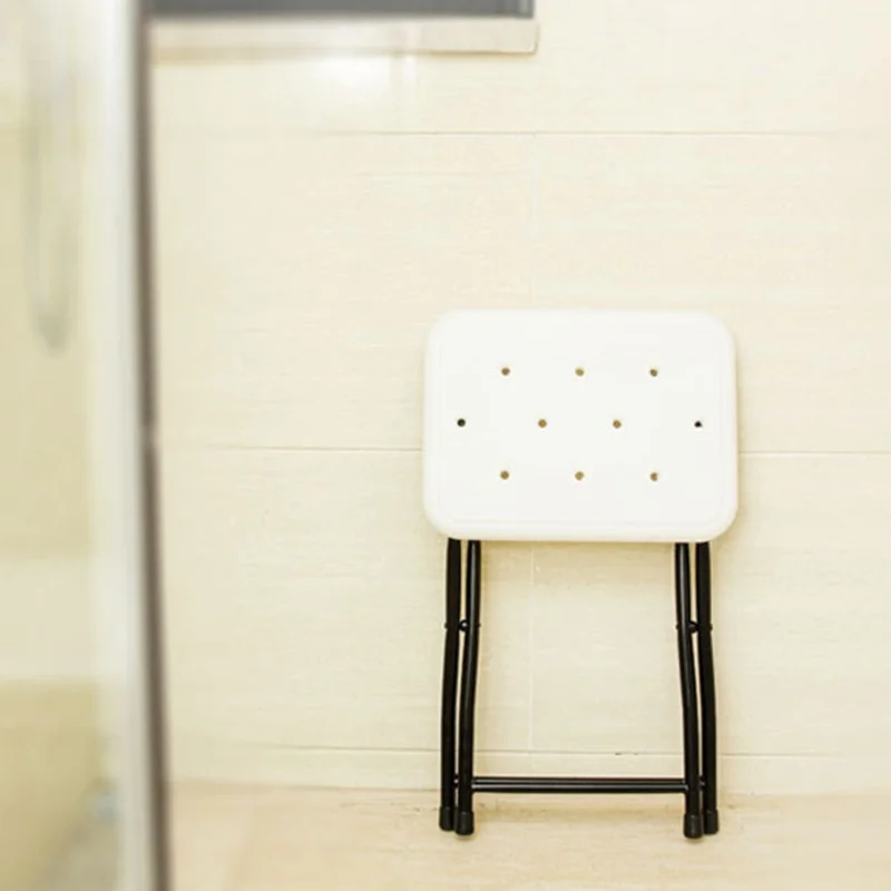 Taburete de ducha plegable de acero al carbono, impermeable y antideslizante, para personas mayores y niños