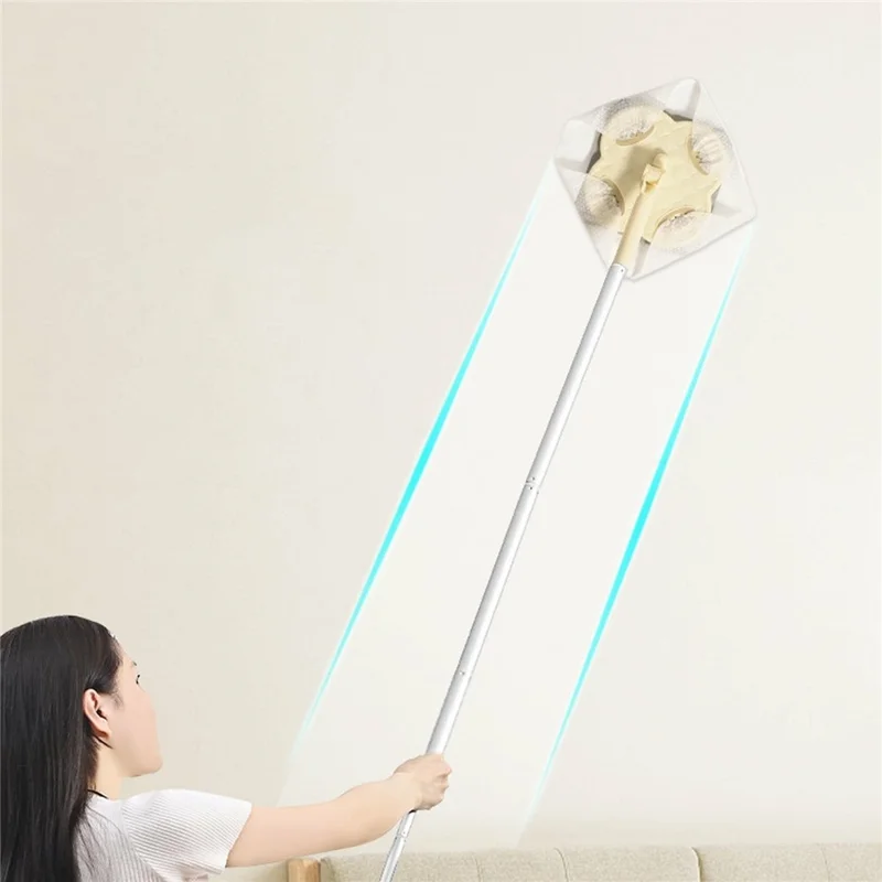 4 Sections Pole Household Disposable Face Towel Mop Dust Removal Floor Cleaner - Green
