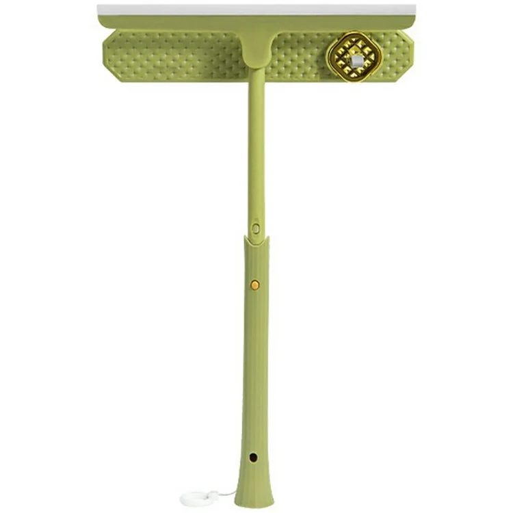Nettoyeur de fenêtre télescopique Raclette double face Raclette Utilisation humide et sèche Outil de nettoyage - Vert