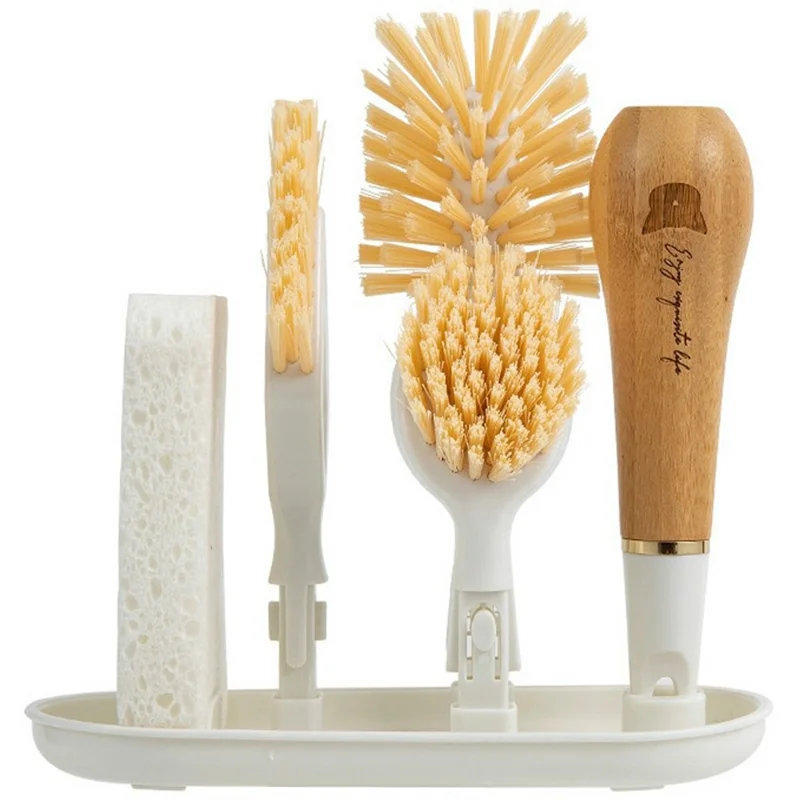 3-in-1 Küchenreinigungsbürsten-Set mit austauschbaren Köpfen Spülbürste Tassenbürste Topfreiniger für Spüle / Flasche / Pfanne