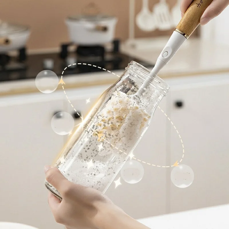 3-in-1 Küchenreinigungsbürsten-Set mit austauschbaren Köpfen Spülbürste Tassenbürste Topfreiniger für Spüle / Flasche / Pfanne