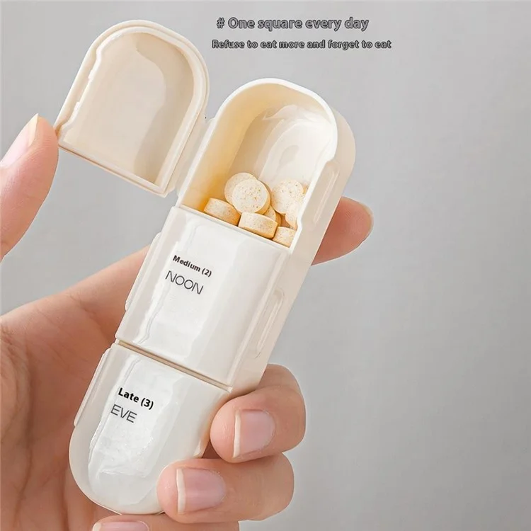 21 Compartiments Organisateur hebdomadaire de pilules Grande capacité Boîte à médicaments portable Conteneur de supplément de voyage - Blanc
