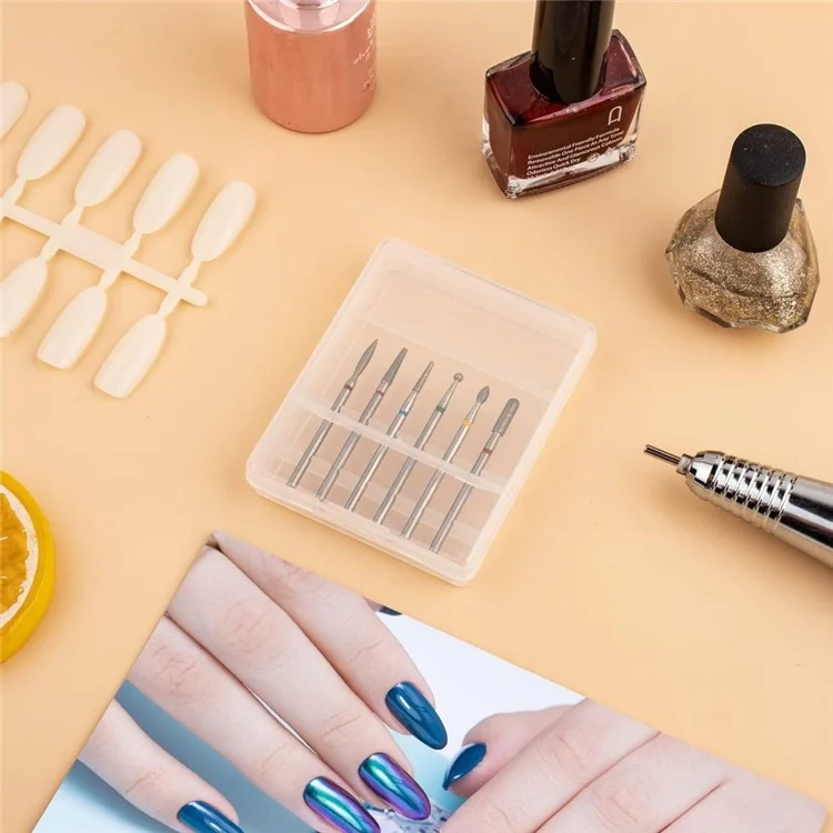 Conjunto de 6 brocas de lixa para unhas Removedor de cutícula Cabeças de lima para unhas Acessórios para máquina de manicure