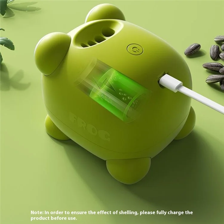 Elektrischer Sonnenblumenkernentferner Froschförmiger automatischer Samenhülsenentferner Tragbarer Mini-Schalenentferner - Grün