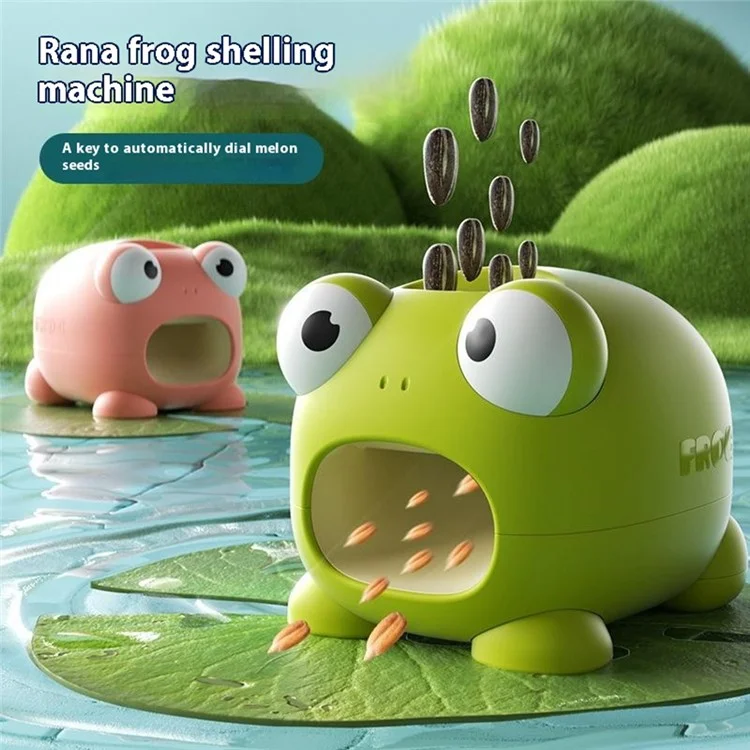 Electric Sunflower Seed Sheller Frog Shaped Automatic Seed Husker Portable Mini Shell Remover - Pink