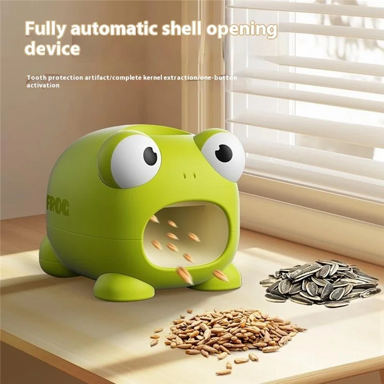 Electric Sunflower Seed Sheller Frog Shaped Automatic Seed Husker Portable Mini Shell Remover - Pink