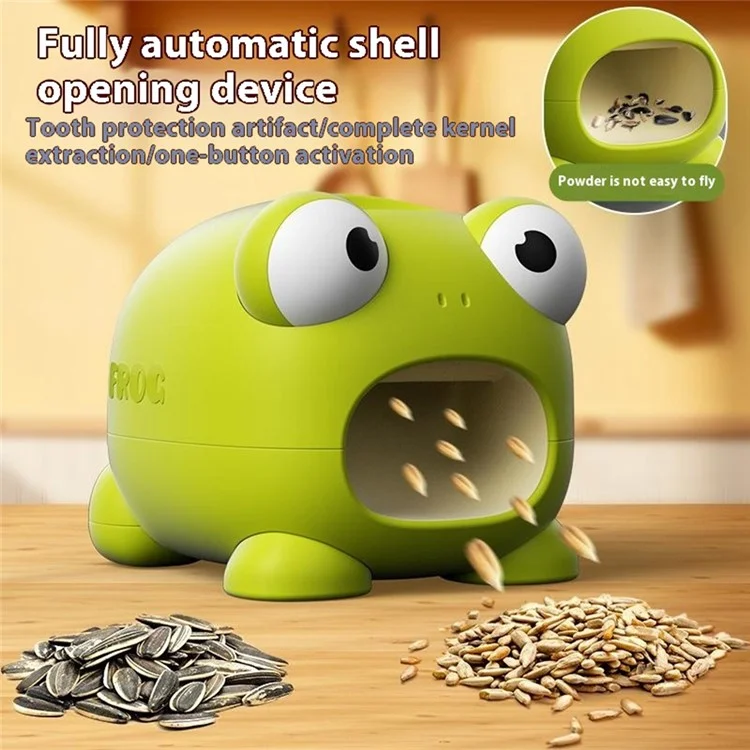 Electric Sunflower Seed Sheller Frog Shaped Automatic Seed Husker Portable Mini Shell Remover - Pink