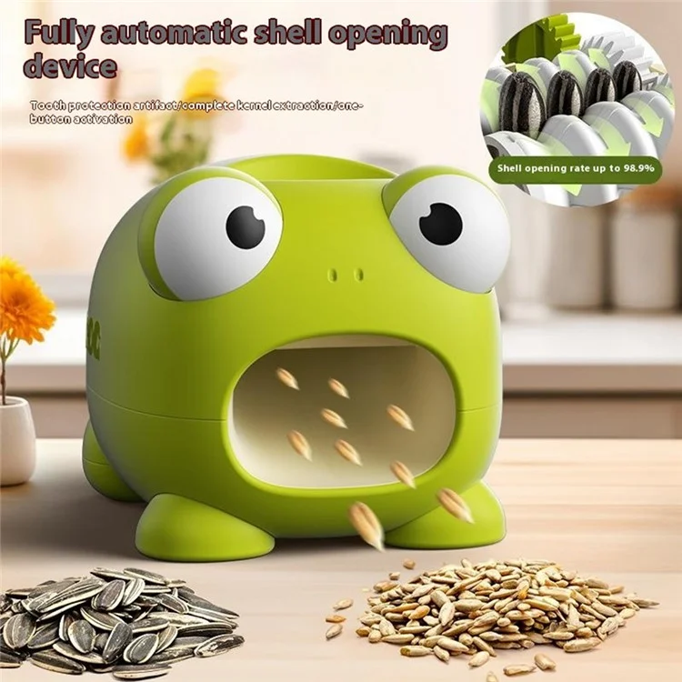 Electric Sunflower Seed Sheller Frog Shaped Automatic Seed Husker Portable Mini Shell Remover - Pink