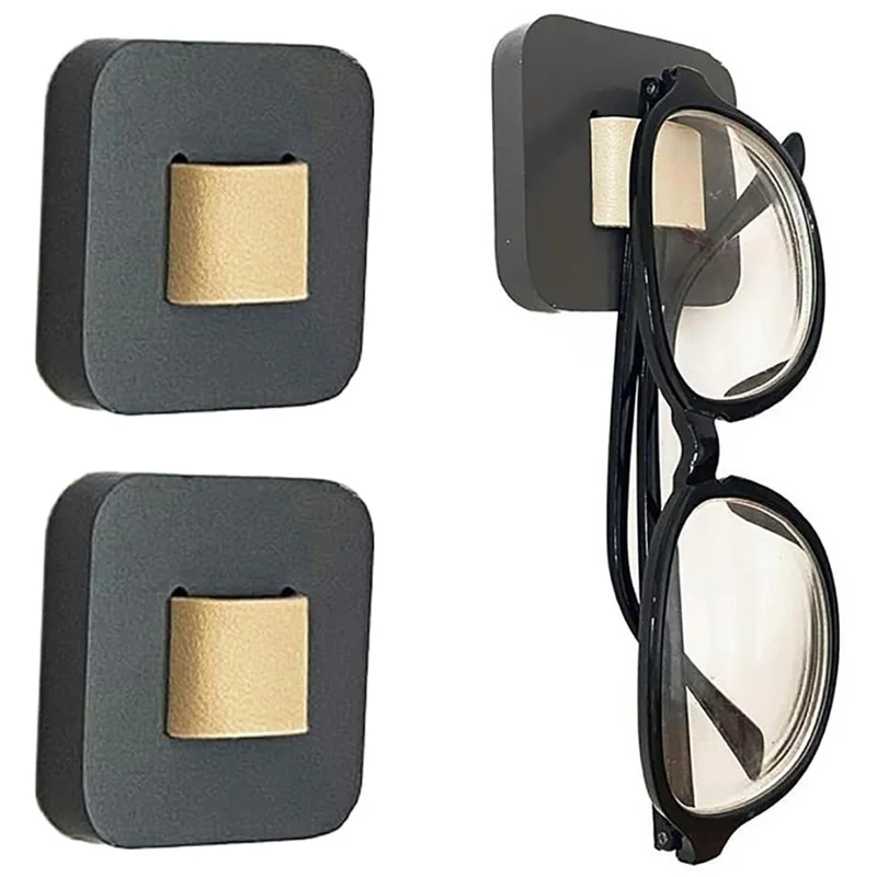 2Pcs Wooden Sunglasses Storage Rack Wall Mounted Living Room Entryway Glasses Holder - Black