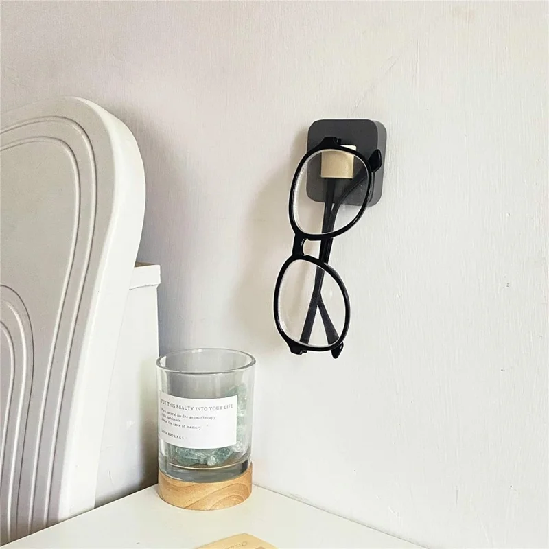 2Pcs Wooden Sunglasses Storage Rack Wall Mounted Living Room Entryway Glasses Holder - Black