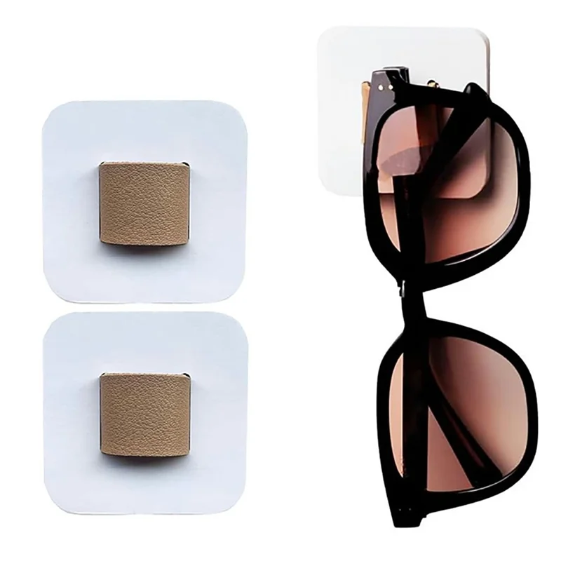 2Pcs Wooden Sunglasses Storage Rack Wall Mounted Living Room Entryway Glasses Holder - White