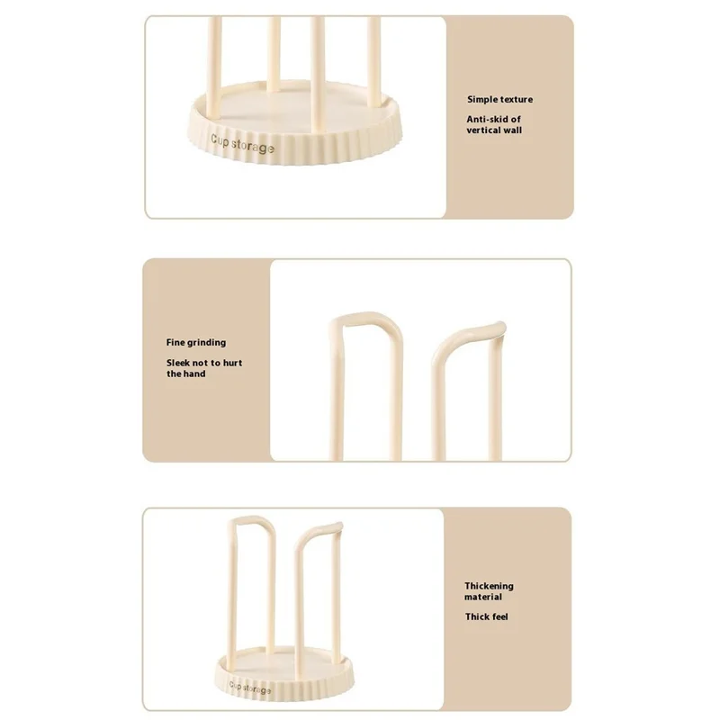 Disposable Cup Dispenser Paper Cup Holder Storage Rack Punching Free for Home - White