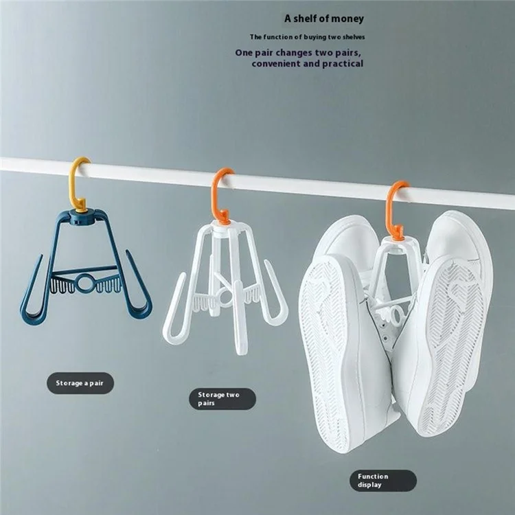 Folding Plastic Shoe Rack Multi Tier Rotating Shoes Drying Rack Space Saving - White