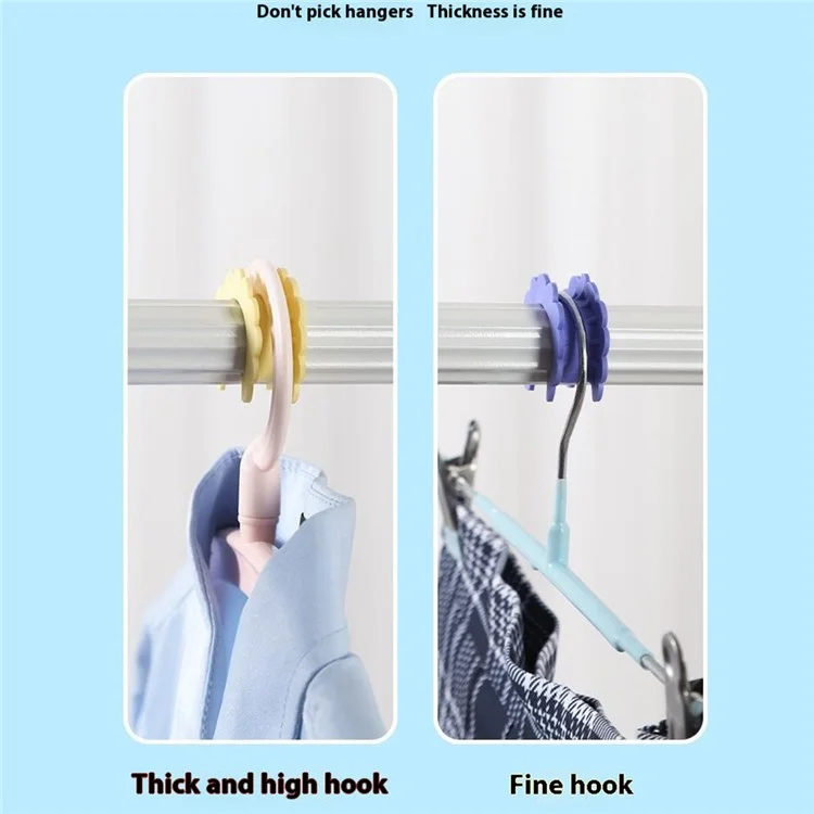 5Pcs Clothes Hanger Anti Wind Clips Drying Rod Clamps Sunflower Non Slip Silicone Fasteners