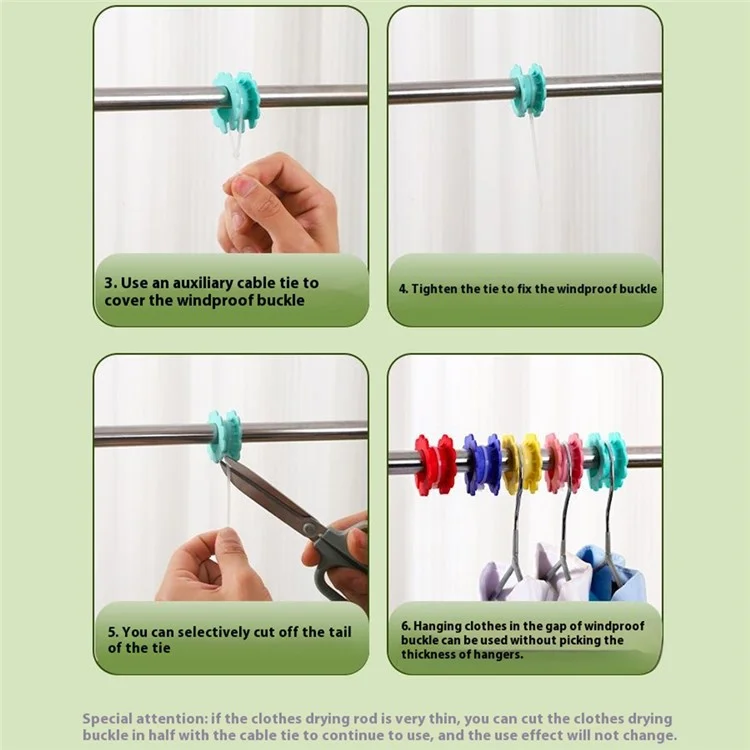 5Pcs Clothes Hanger Anti Wind Clips Drying Rod Clamps Sunflower Non Slip Silicone Fasteners