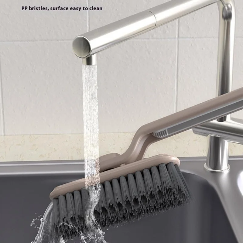 Rotating Cleaning Brush Hard Bristle Bathroom Tile Scrubber Floor Wall Crevices Grout Cleaning Brush - Purple