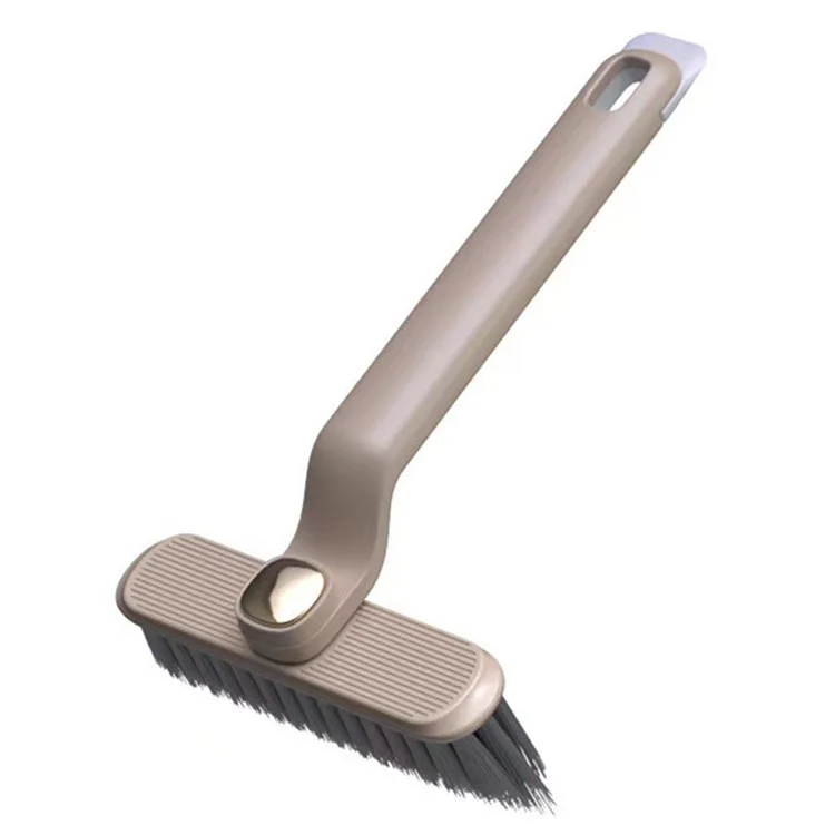Rotating Cleaning Brush Hard Bristle Bathroom Tile Scrubber Floor Wall Crevices Grout Cleaning Brush - Coffee