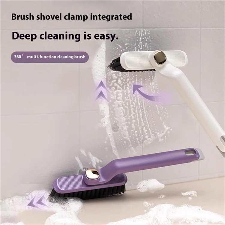 Rotating Cleaning Brush Hard Bristle Bathroom Tile Scrubber Floor Wall Crevices Grout Cleaning Brush - Coffee