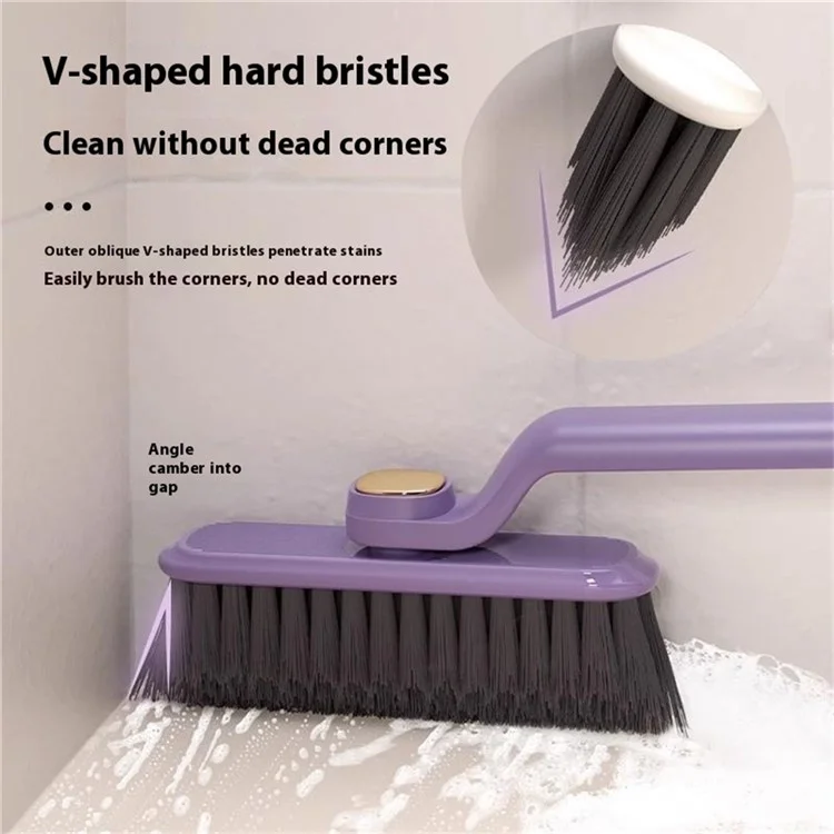 Rotating Cleaning Brush Hard Bristle Bathroom Tile Scrubber Floor Wall Crevices Grout Cleaning Brush - Coffee