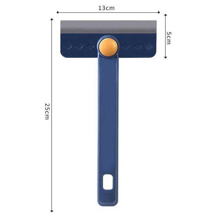 Rotating Cleaning Brush Water Wiper Hard Bristles Bathroom Tile Crevice Cleaning Tool with Hair Clip - Blue