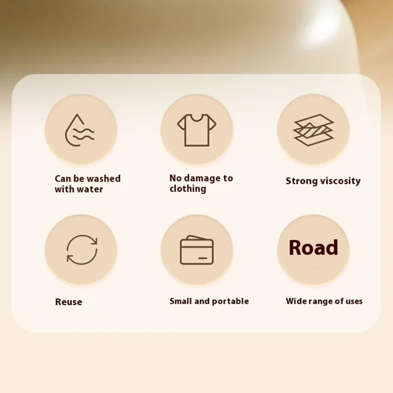 Portable Reusable Lint Roller Washable Square Sticky Clothes Hair Dust Remover - Cream White