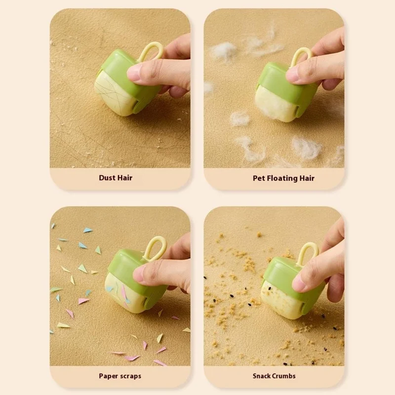 Portable Reusable Lint Roller Washable Square Sticky Clothes Hair Dust Remover - Cream White