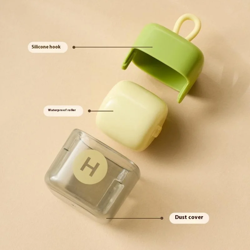 Portable Reusable Lint Roller Washable Square Sticky Clothes Hair Dust Remover - Cream White