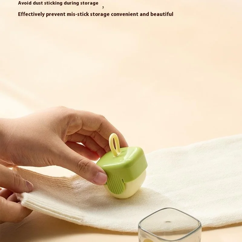 Portable Reusable Lint Roller Washable Square Sticky Clothes Hair Dust Remover - Cream White