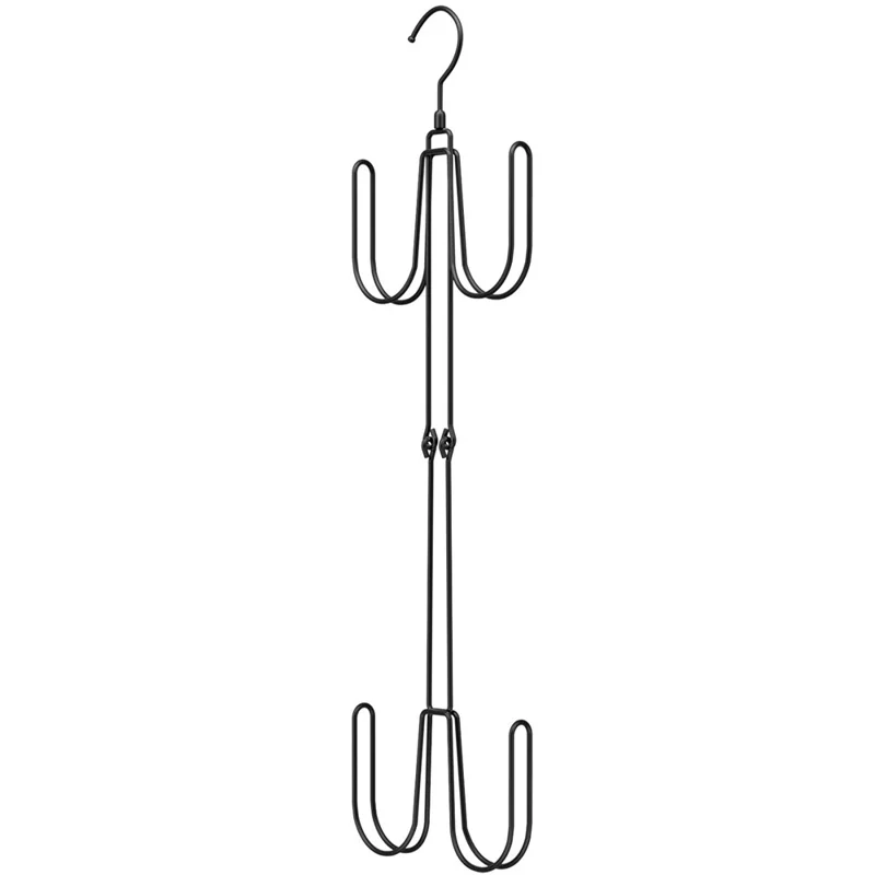 Foldable Hat Organizer Rack Space Saving Iron Art Hanging Hooks for Bags Belts Ties