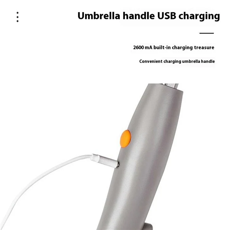 Umbrella with Fan and Mist Spray UV Protection Sun Shade USB Rechargeable Umbrella for Summer Heat Relief - Blue Sky White Clouds