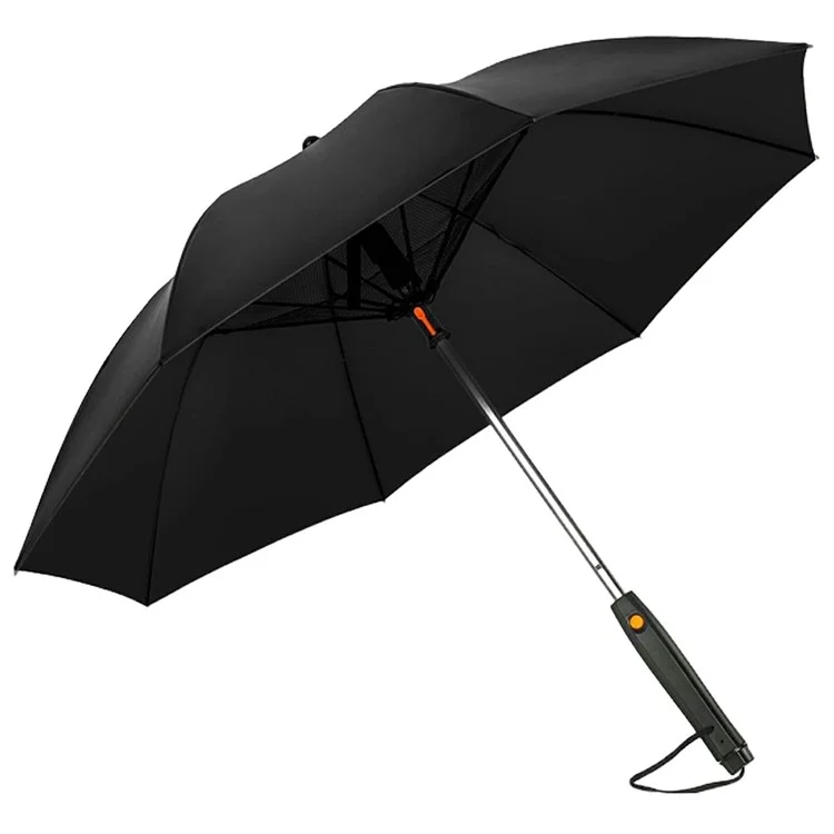 3 In 1 Summer UV Protection Portable Misting Umbrella with Cooling Fan ( Battery Operated ) - Black