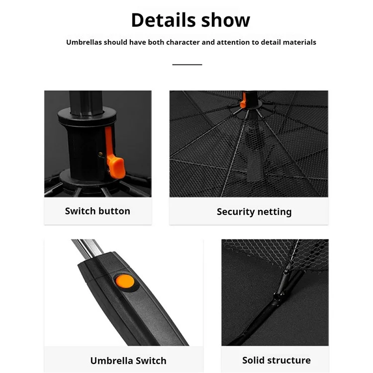 3 In 1 Summer UV Protection Portable Misting Umbrella with Cooling Fan ( Battery Operated ) - Black