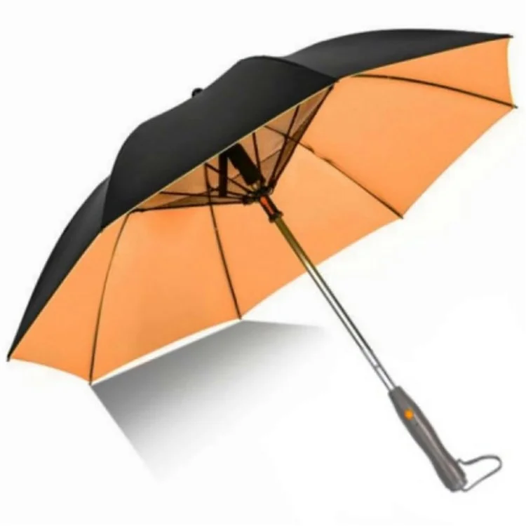 3 In 1 Summer UV Protection Portable Misting Umbrella with Cooling Fan ( USB Rechargeable ) - Orange
