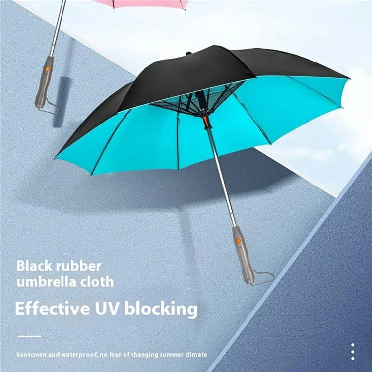 3 In 1 Summer UV Protection Portable Misting Umbrella with Cooling Fan ( USB Rechargeable ) - Orange