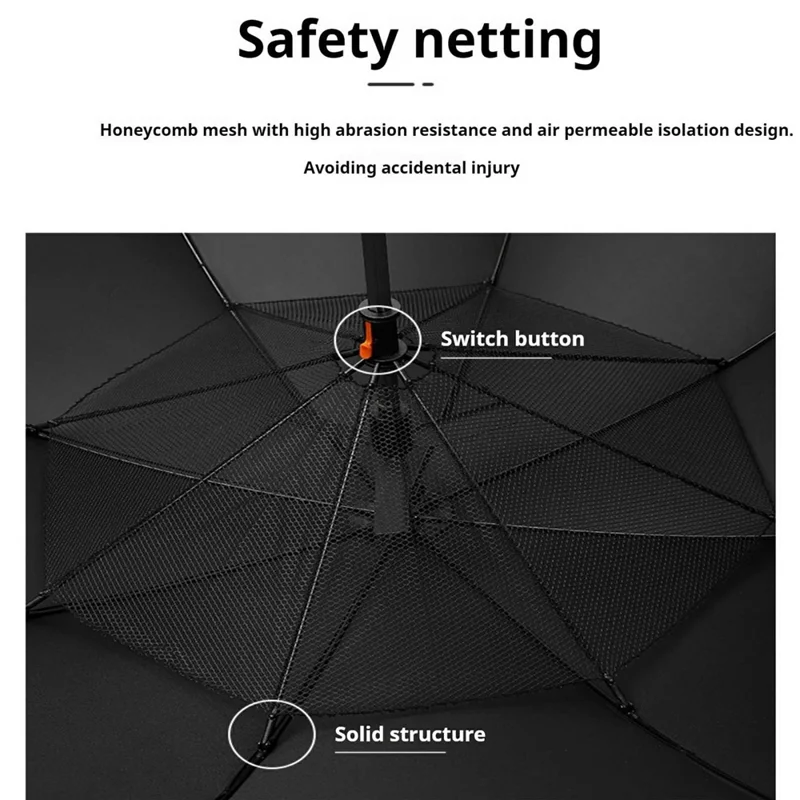 3 In 1 Summer UV Protection Portable Misting Umbrella with Cooling Fan ( USB Rechargeable ) - Blue