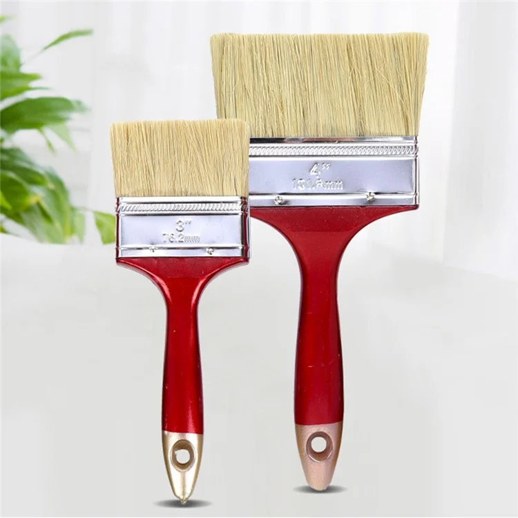 Paint Brush Natural Bristle Cleaning Brush for Latex Paint / Emulsion / Adhesive Application