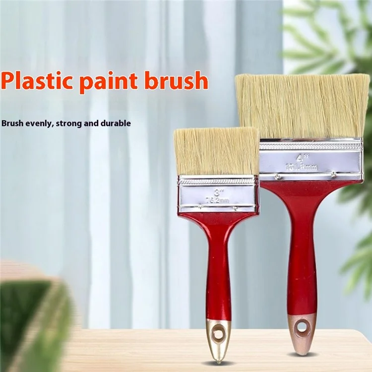 Paint Brush Natural Bristle Cleaning Brush for Latex Paint / Emulsion / Adhesive Application