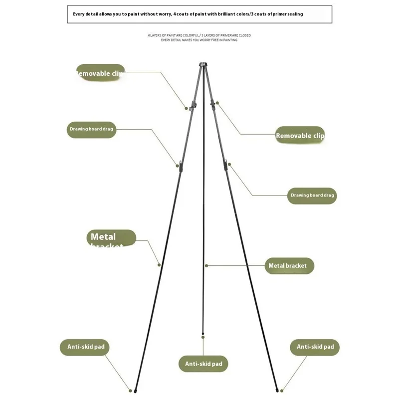 168.5cm Aluminum Alloy Easel Stand Foldable Display Stand for Posters Artwork Photos with Storage Bag