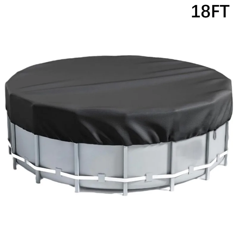 18FT Round Swimming Pool Cover 210D Oxford Cloth Solar Cover for Above Ground Pools